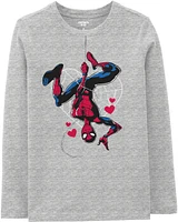 Kid Spider-Man Valentine's Day Tee - Grey