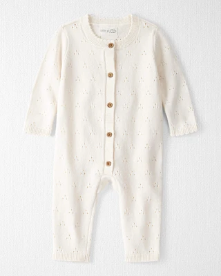 Baby Organic Cotton Sweater Knit Pointelle Jumpsuit