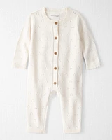 Baby Organic Cotton Sweater Knit Pointelle Jumpsuit