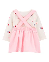 Baby 3-Piece Heart Print Jumper Set