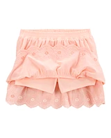 Kid Eyelet Skort - Pink