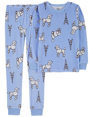 Kid 2-Piece Fuzzy Velboa Poodle Pyjamas