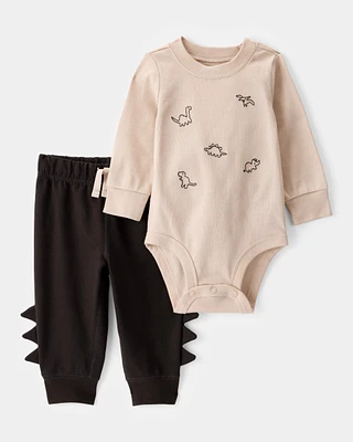 Baby 2-Piece Dinosaur Long-Sleeve Bodysuit Pant Set