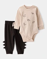 Baby 2-Piece Dinosaur Long-Sleeve Bodysuit Pant Set