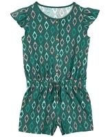 Geo Print Flutter Crinkle Jersey Romper