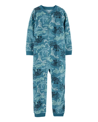 Kid 1-Piece Dinosaur Fleece Footless Pyjamas