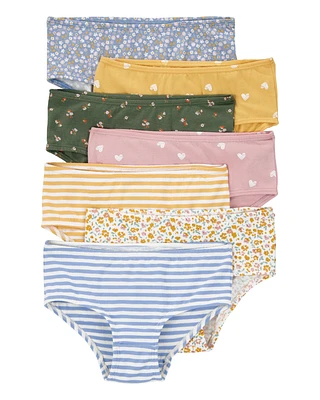 Toddler 7-Pack Floral Hearts Stretch Cotton Underwear