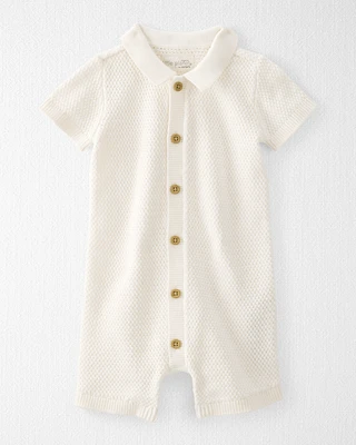 Baby Organic Cotton Crotchet Knit Romper