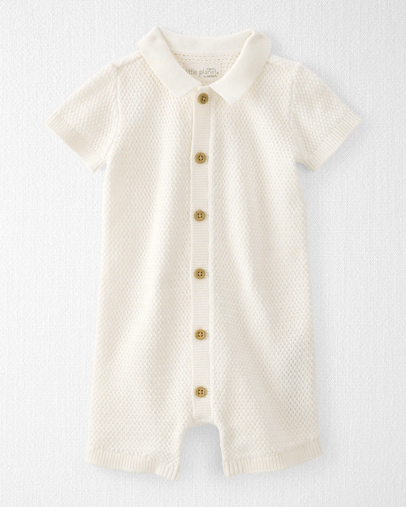 Baby Organic Cotton Crotchet Knit Romper