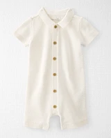 Baby Organic Cotton Crotchet Knit Romper