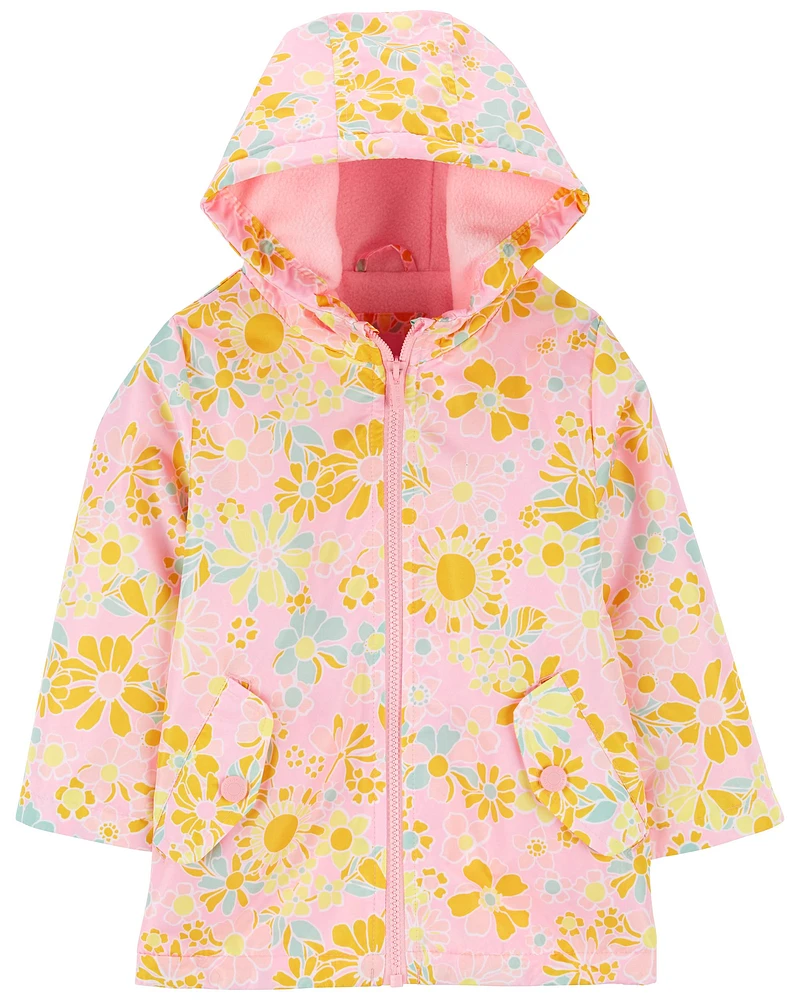 Floral Print Rain Jacket