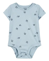 Baby Tricycle Print Short-Sleeve Bodysuit - Blue