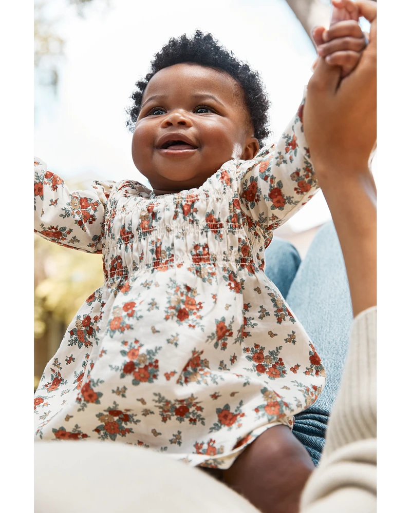 Baby 2-Piece Floral Dress & Sock Set