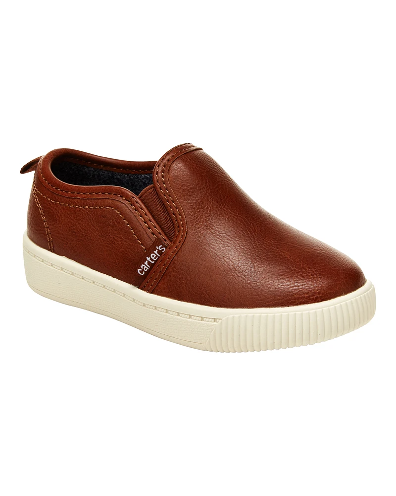 Toddler Faux Leather Casual Sneakers