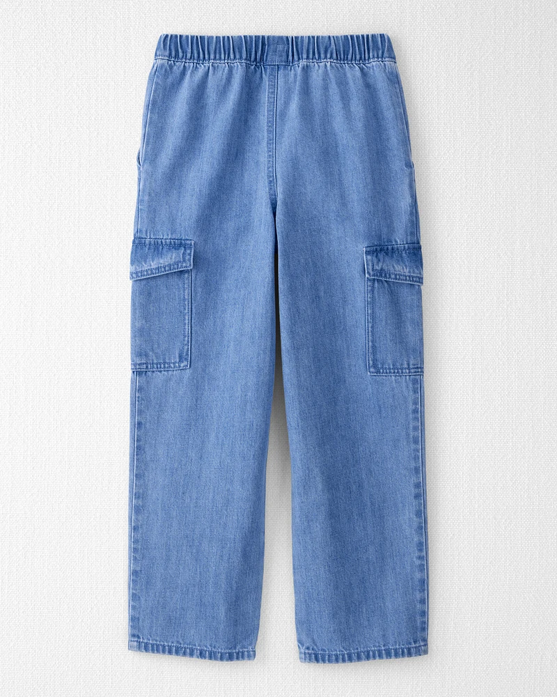 Kid Organic Cotton Chambray Cargo Pants