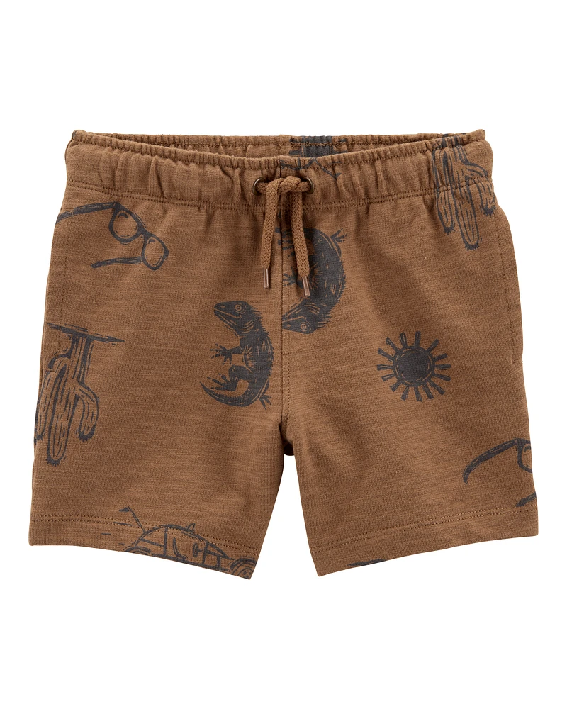Baby Desert Pull-On Cotton Shorts - Brown