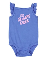 Baby So Stinkin' Cute Flutter-Sleeve Bodysuit