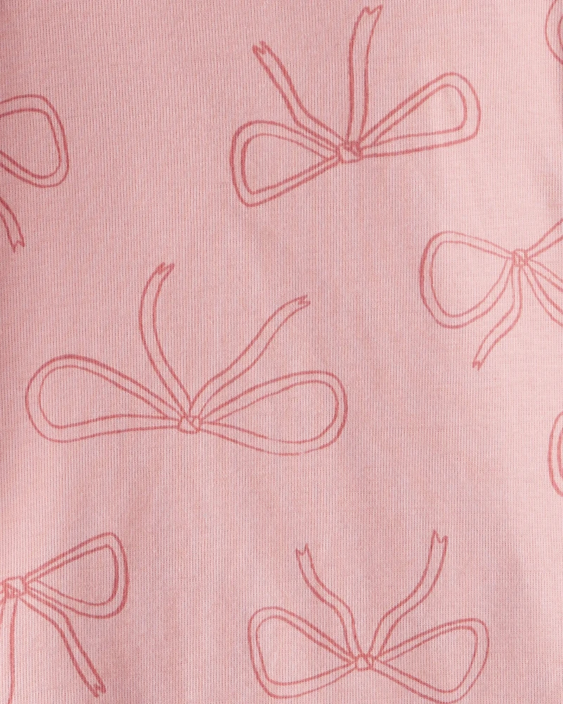 Baby Girl Ballet Print 100% Cotton Long-Sleeve 4-Piece pyjamas - Pink/White