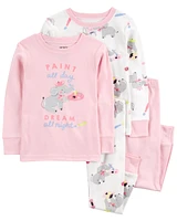 Toddler 4-Piece Painter Elephant 100% Snug Fit Cotton Pajamas