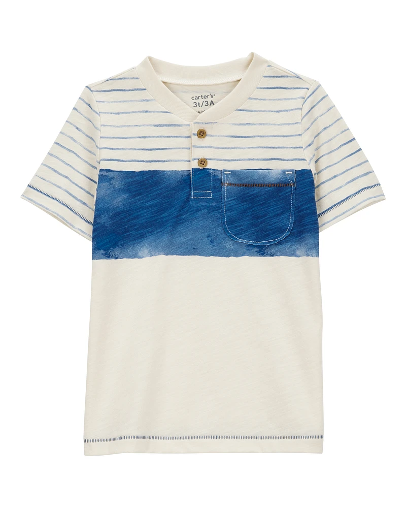 Baby Colourblock Knit Short-Sleeve Henley