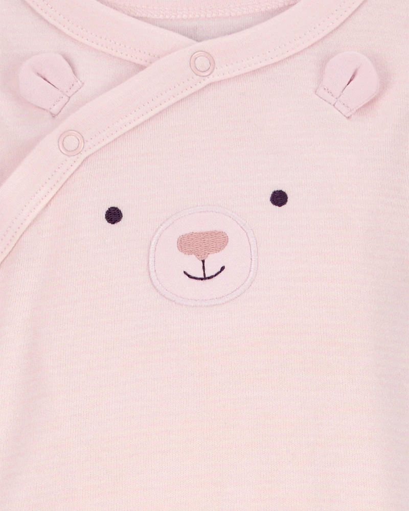 Baby Bear Snap-Up Cotton Sleeper Pyjamas