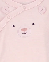 Baby Bear Snap-Up Cotton Sleeper Pyjamas