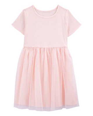 Kid Solid Short-Sleeve Dress - Pink