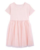 Kid Solid Short-Sleeve Dress - Pink