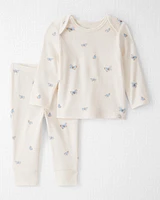 Baby Girl 2-Piece Organic Cotton Ribbed Knit Set Butterfly Breeze Print