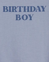 Baby Birthday Boy Short-Sleeve Bodysuit - Blue