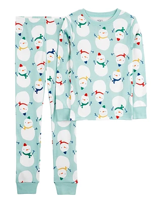 Kid 2-Piece Christmas Snowman 100% Snug Fit Cotton Pyjamas