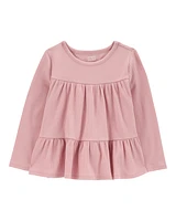 Baby Tiered Long-Sleeve Ribbed Top