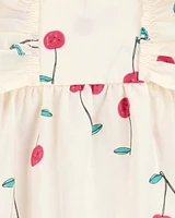 Baby Cherry Flutter Sleeves Jumpsuit-Ivory