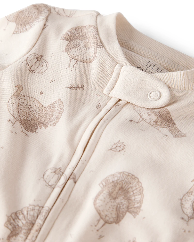 Baby Organic Cotton Sleep & Play Pyjamas Autumn Grove Print