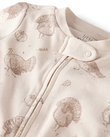 Baby Organic Cotton Sleep & Play Pyjamas Autumn Grove Print
