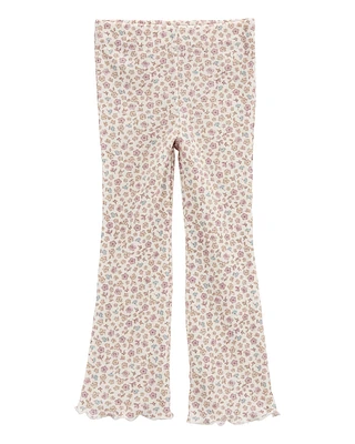 Toddler Floral Thermal Flare Pants