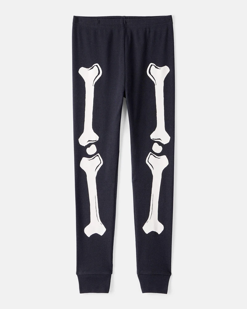 Kid 2-Piece Glow Halloween Skeleton 100% Snug Fit Cotton Pyjamas