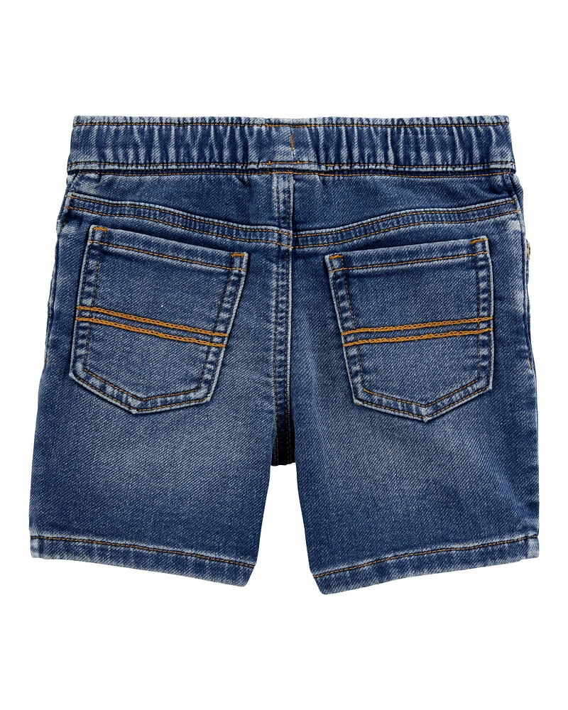 Baby Pull-On Denim Shorts - Navy