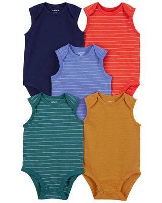 Baby 5-Pack Striped Tank Bodysuits