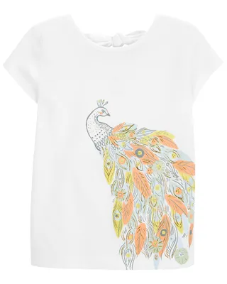 Peacock Bow Back Jersey Tee