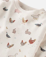 Baby Organic Cotton Pyjamas Barnyard Tails Print