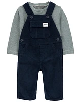 Baby 2-Piece Striped Tee & Corduroy Overall Set