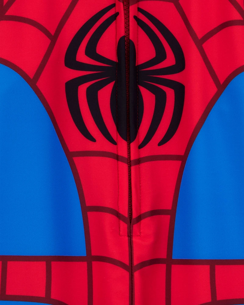 Toddler Marvel™ Spider-Man 1-Piece Rashguard Swimsuit - Blue/Red