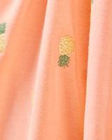 Baby Pineapple Print PurelySoft Bodysuit Dress - Coral