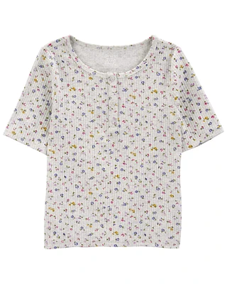 Kid Floral Henley Top