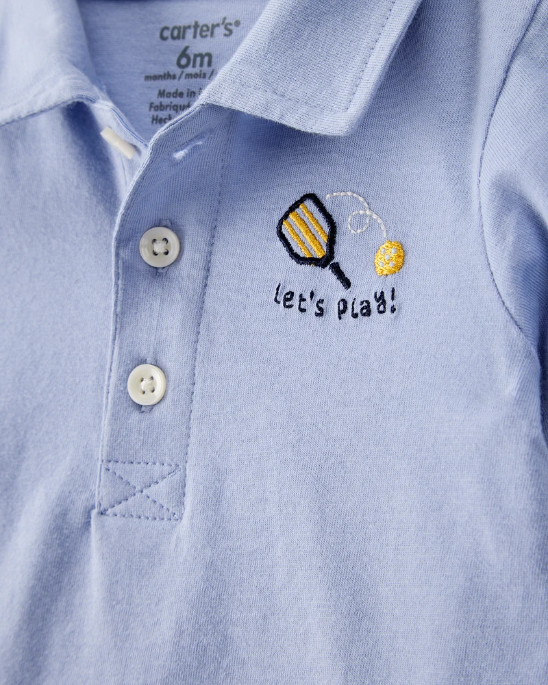 Baby Pickleball Cotton Romper