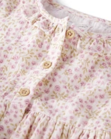 Toddler Organic Cotton Dress Botanic Muse Print