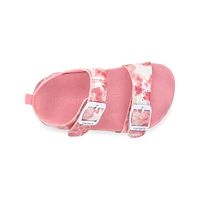 Tie Dye Buckle Footbed Sandals