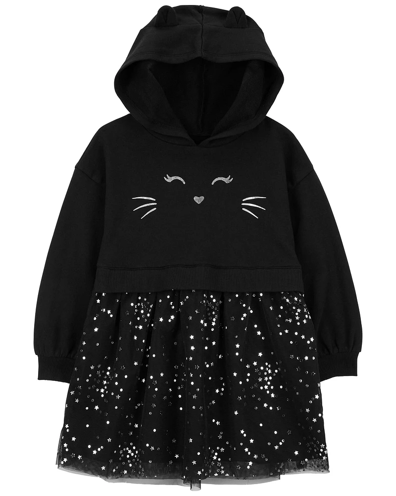 Toddler Cat Hooded Tulle Dress