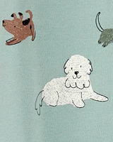 Dog Print 2-Way Zip Cotton Sleeper